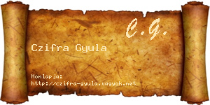 Czifra Gyula névjegykártya